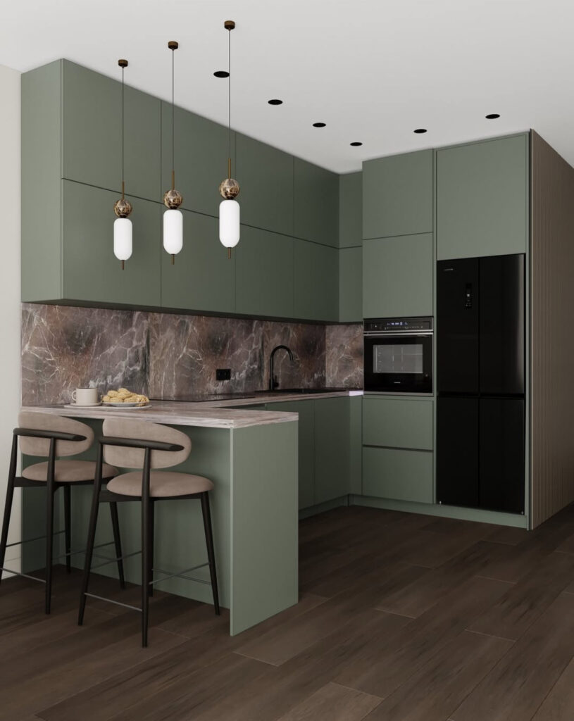 Modern køkken med galtte fingeraftryk fri overflader